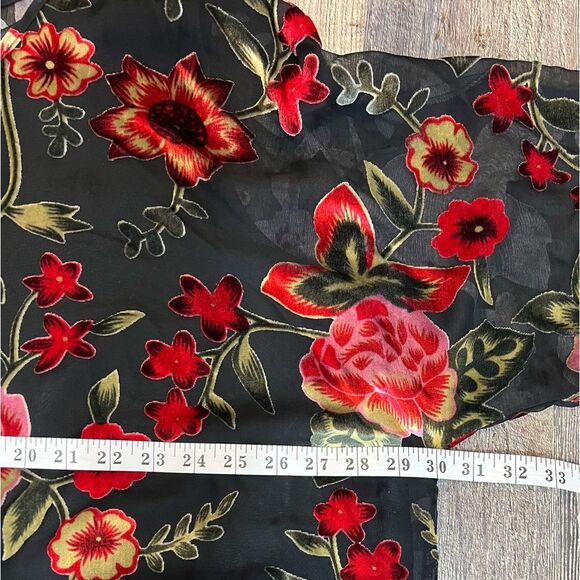 Vintage Maggie Sweet Sheer Lined Floral Petite Blouse Size 3X - Picture 9 of 10